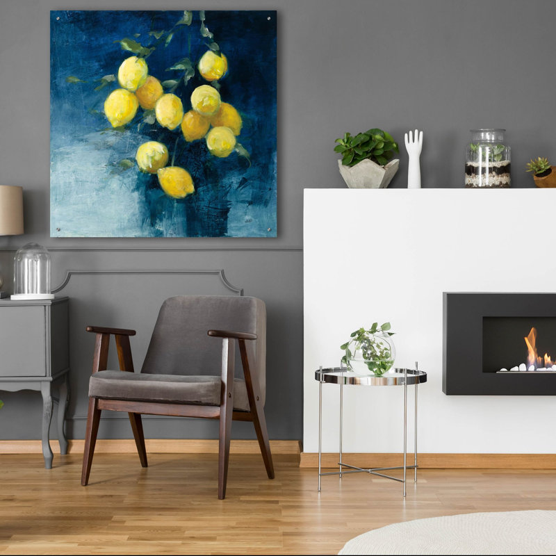 «Lemon Grove» par Julia Purinton, art mural en verre 2 po, H 36 po x l 36 po x P 0,2 po