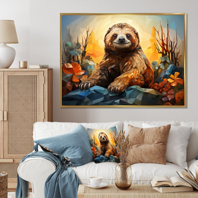 «Slumbering Sloth», impression géométrique sur toile