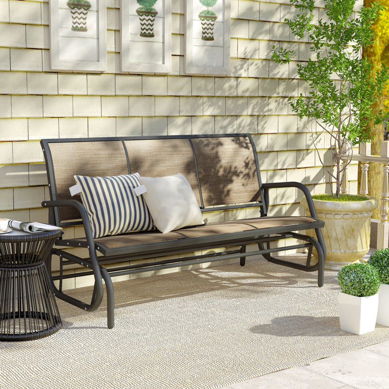Banc oscillant pour 3 personnes Outsunny, Brun / brun clair mélangé