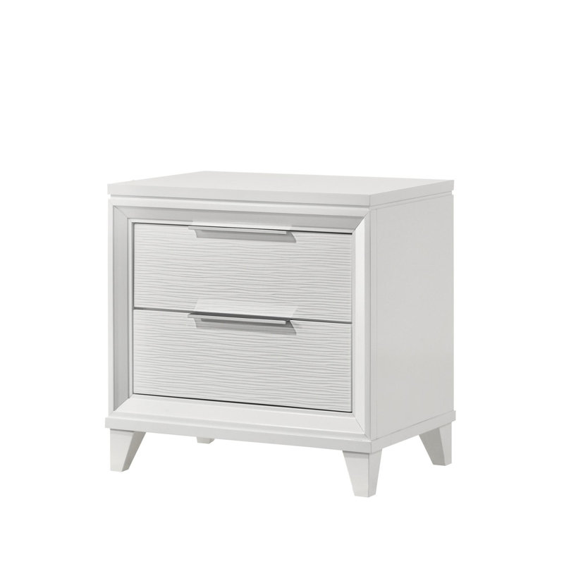 Table de chevet contemporaine avec rangement, Blanc