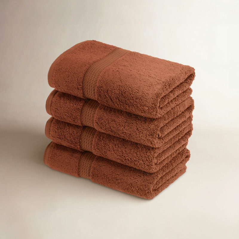 Renata Certified Egyptian Cotton 800 GSM PlushHighly Absorbent Luxury Hand Towels, Rust