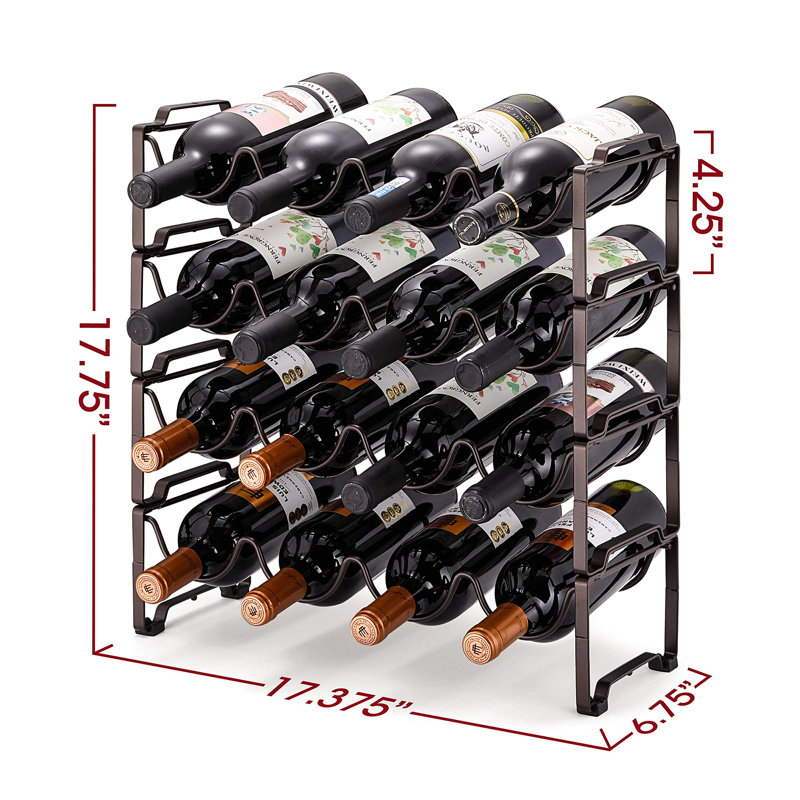 Perez 16 Bottle Tabletop/Countertop Wine Bottle Rack in Bronze