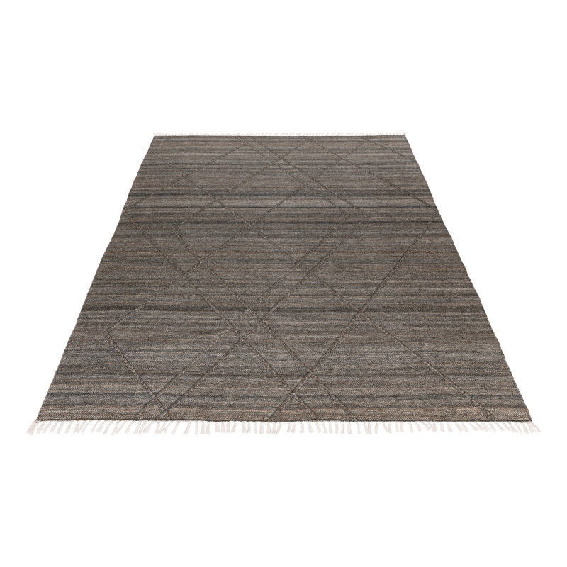 Dakar Uni Hand Woven Area Rug, Anthracite, Rectangle 160 x 230cm