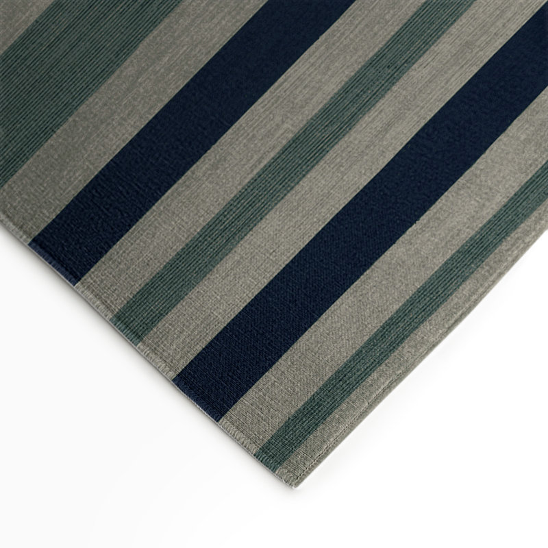 Tapis intérieur / extérieur brun HorizontalStripes, Rectangulaire 3 pi x 5 pi