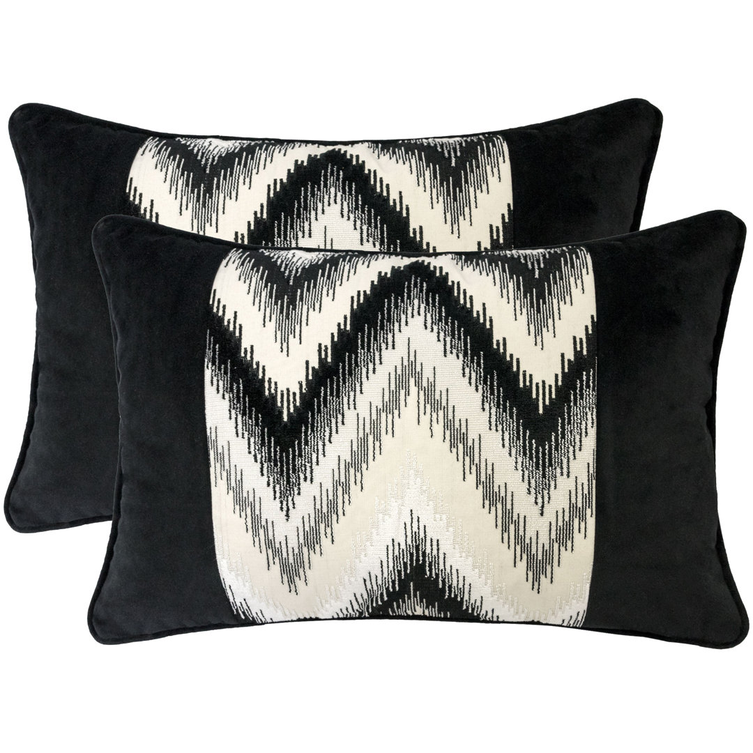 Chevron Velvet Throw Pillow (Set of 2) Homey Cozy