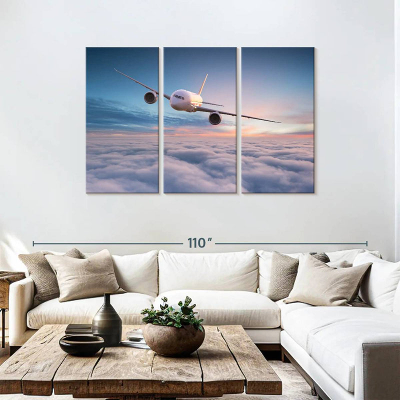 Mehar Approaching Airplane, 48" H x 74" W