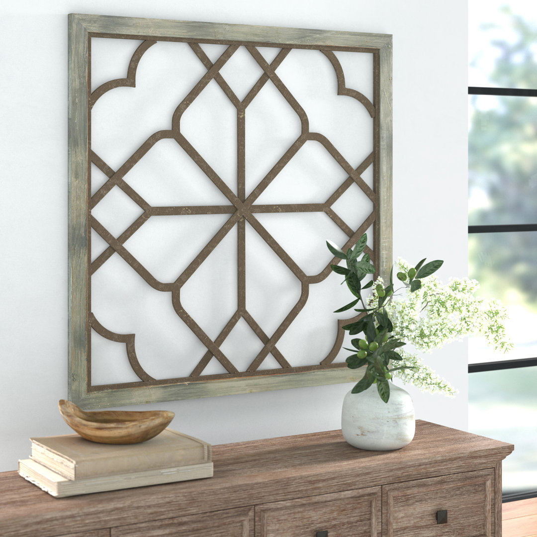 Belden Square Wood Frame Abstract Farmhouse Wall Decor Three Posts™