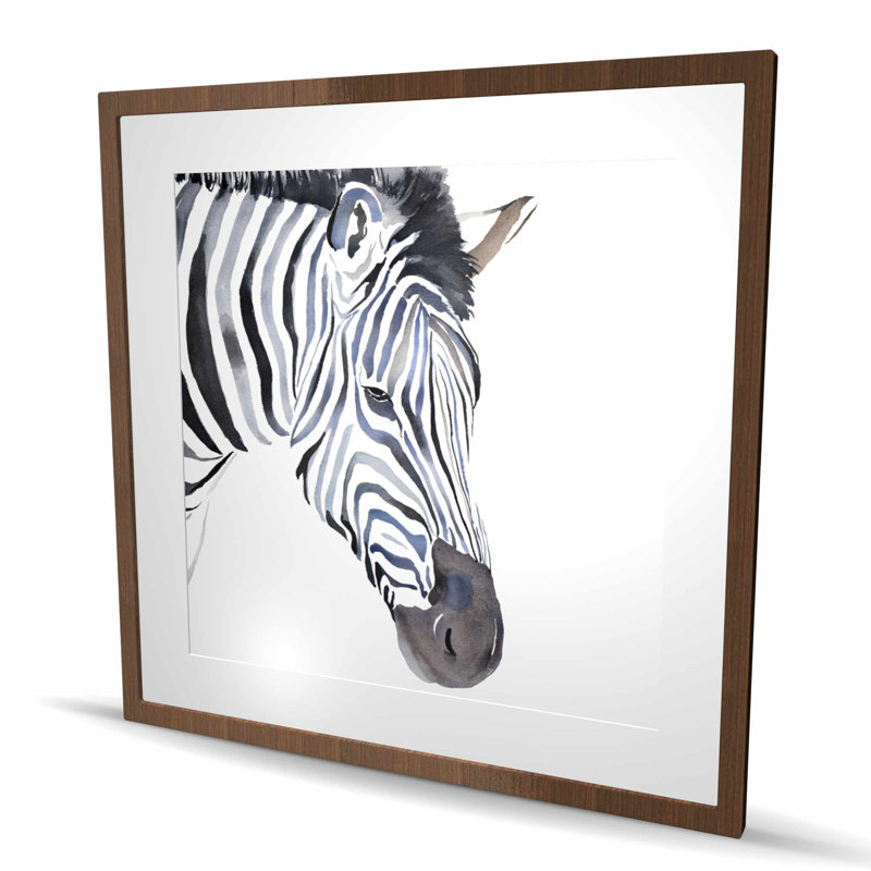 Zèbre - chambre à coucher imprimé africain avec passe-partout mat pour la décoration intérieure, H 36 po x l 36 po, Brun