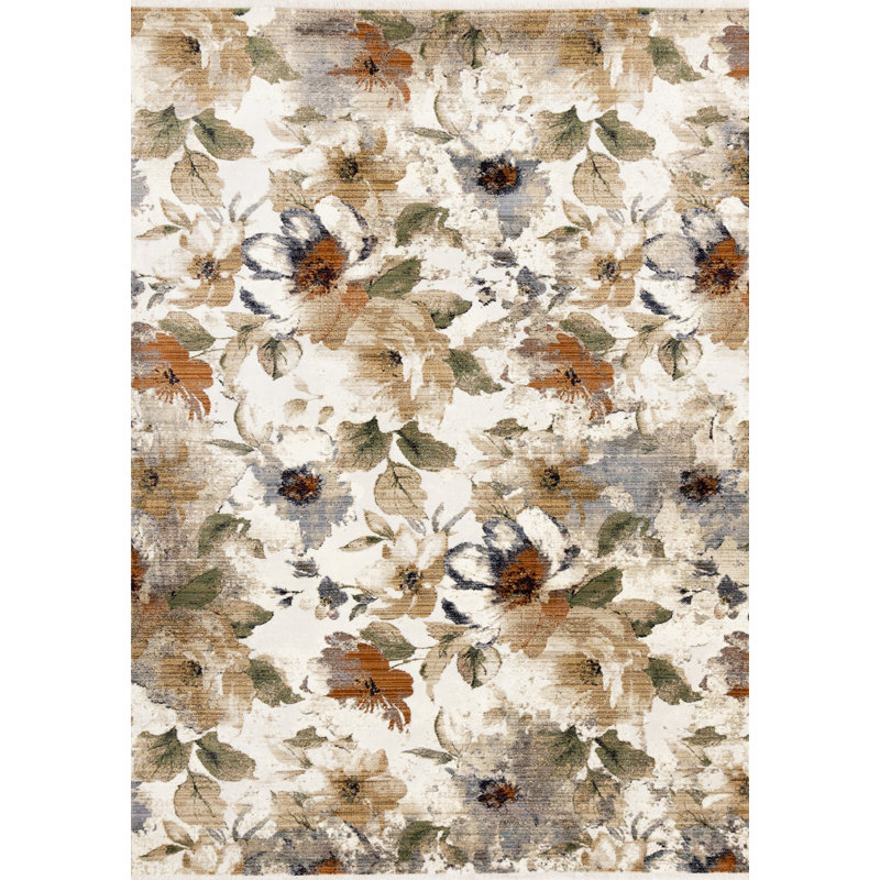 Tapis botanique crème Paturi, Rectangle 5 pi 3 po x 7 pi 10 po