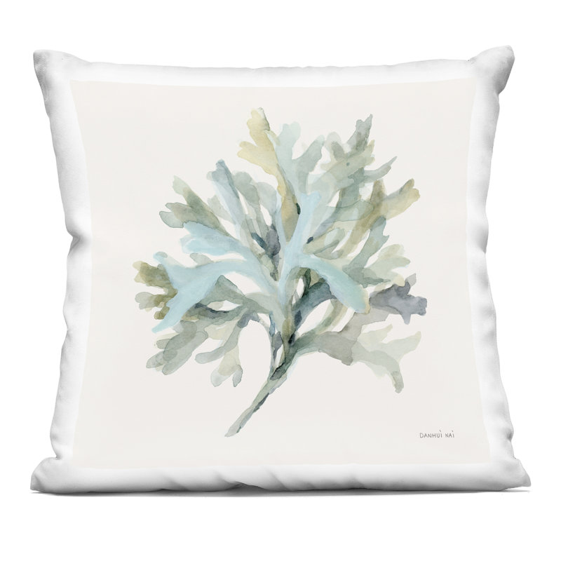 Coussin décoratif décoratif Coastal Bliss Coral Branch par Danhui Nai, Nautique 2
