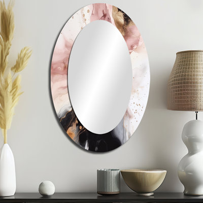 Miroir mural rose et or rose