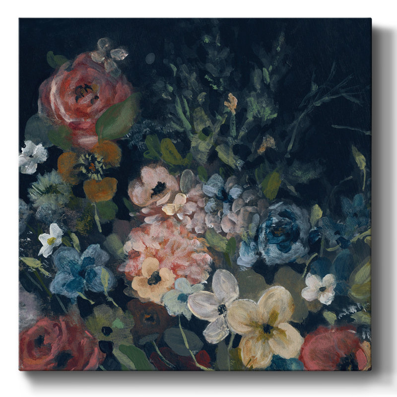 «Vintage Navy Blossoms II», reproduction sur toile, H 40 po x l 40 po x P 1,5 po