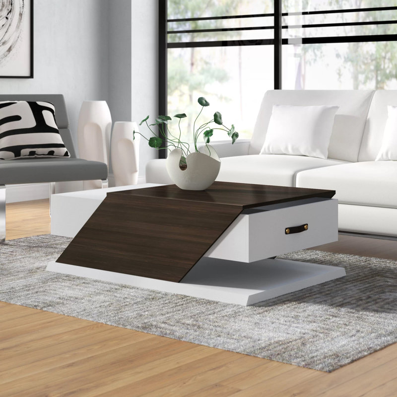 Encore Solid Coffee Table with Storage, White