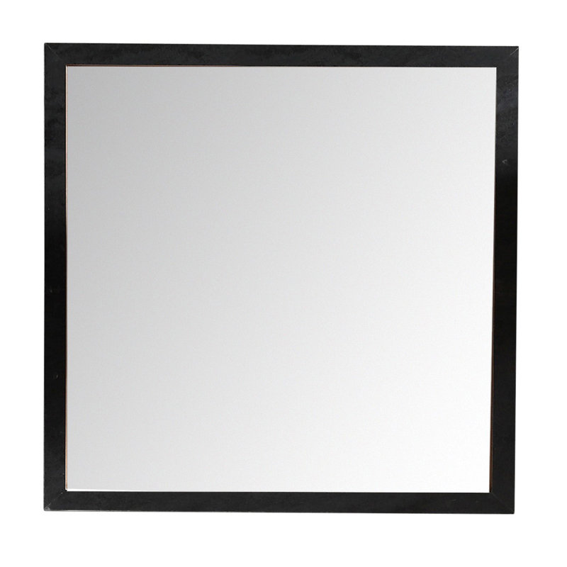 Ayza Wood Flat Wall Mirror, Black Marble, 33.2" H x 29.5" W