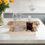 Ivory/Gold Wood Rectangle Decorative Tray