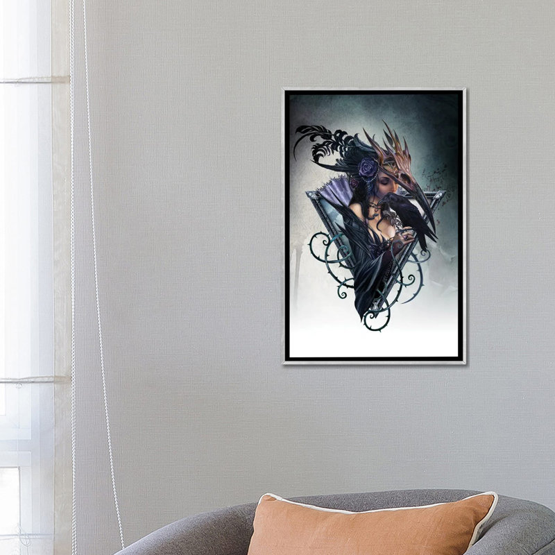 Corvus Arcanum, Silver Floater Framed Canvas, No Mat, 26" H x 18" W x 1.5" D