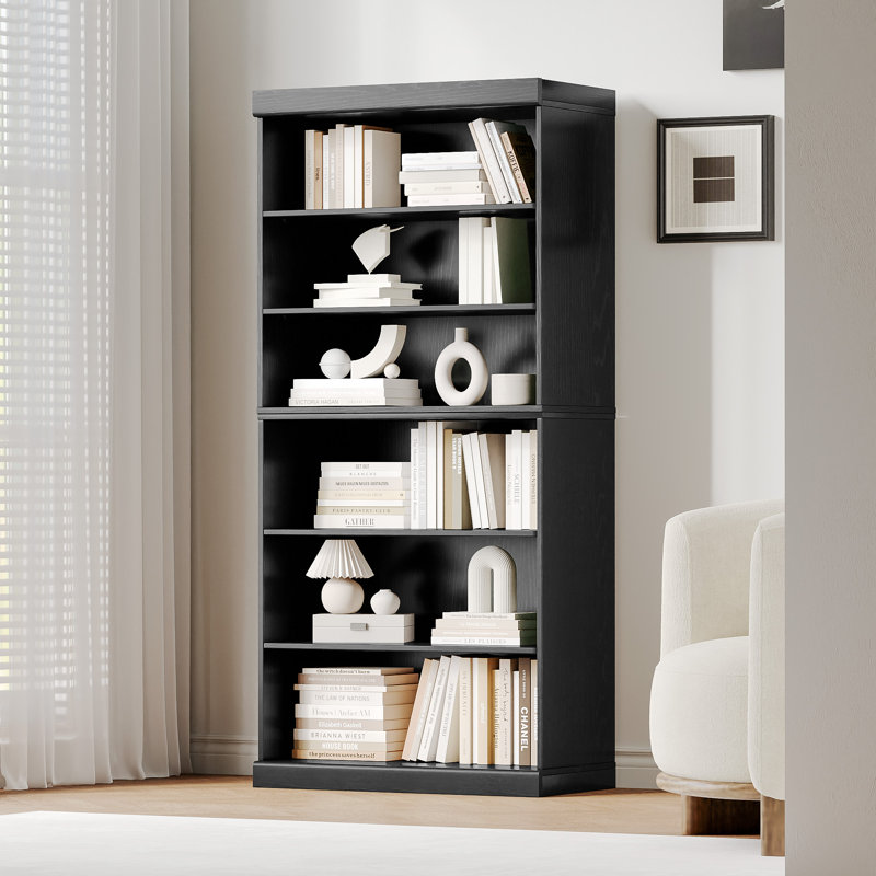 Bibliothèque 67 po H x 31 po, (6 tablettes) H 170,2 po x l 78,7 po x P 40,6 po, Noir