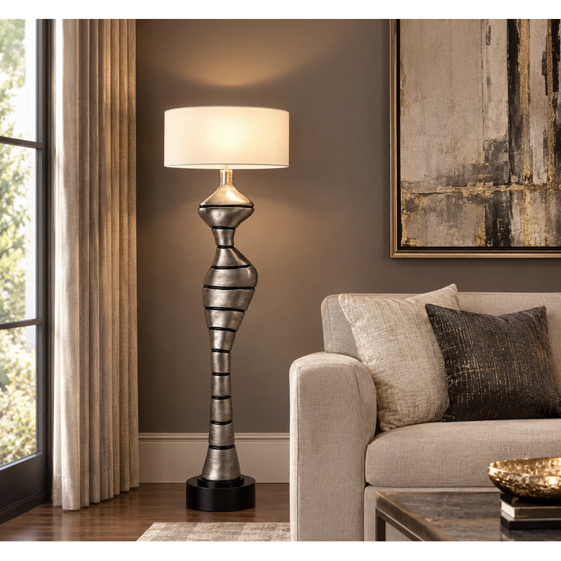 76'' Black Traditional Floor Lamp