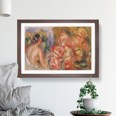Roses and Nude Woman by Pierre-Auguste Renoir - Picture Frame Painting