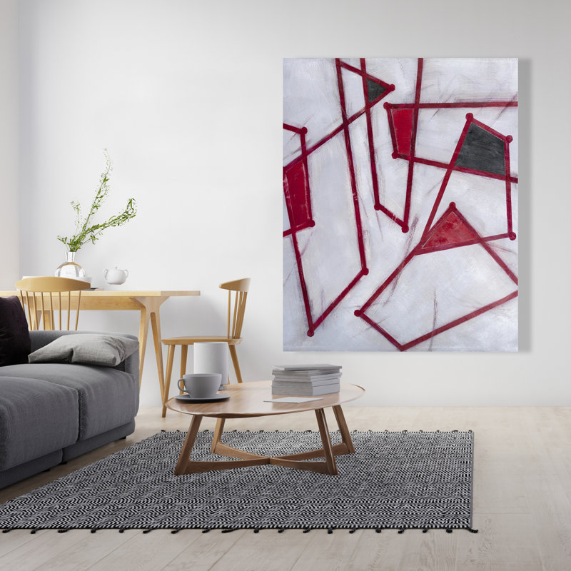 Contours rouges - formes abstraites contemporaines sur toile