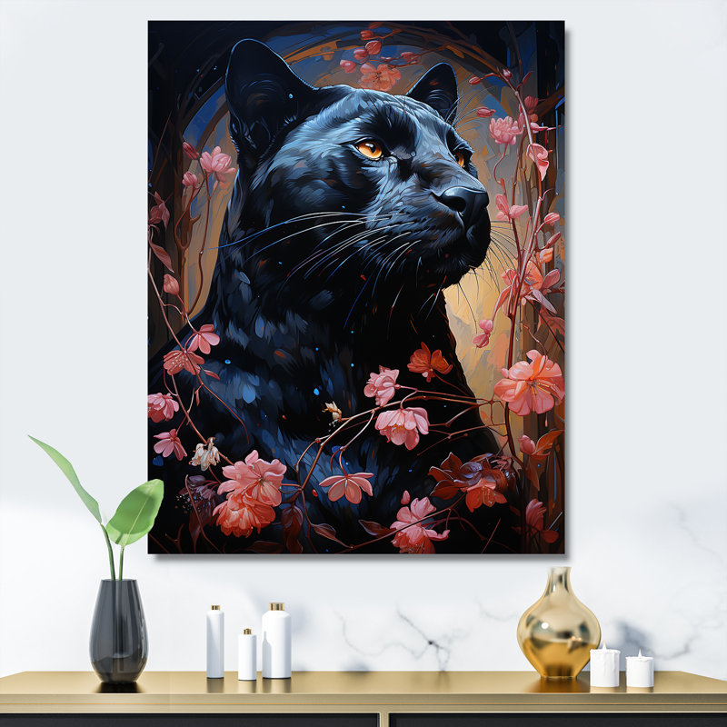 Chasse à la panthère noire - tranquillité, Toile tendue, H 32 po x l 24 po x P 1 po