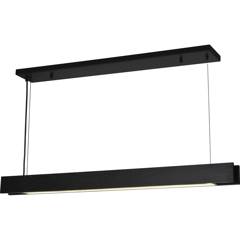 Luminaire suspendu carré à 1 lumière DEL, Noir mat