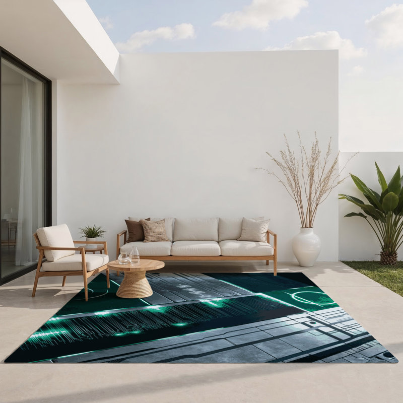 Tapis intérieur et extérieur Solar Echo, Rectangle 1 pi 6 po x 2 pi 6 po