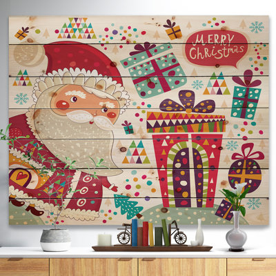 « père noël avec noël cadeaux », peinture