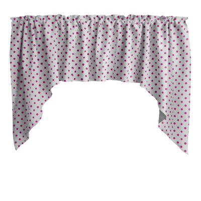 Cotton Blend Polka Dots Swag Window Valance