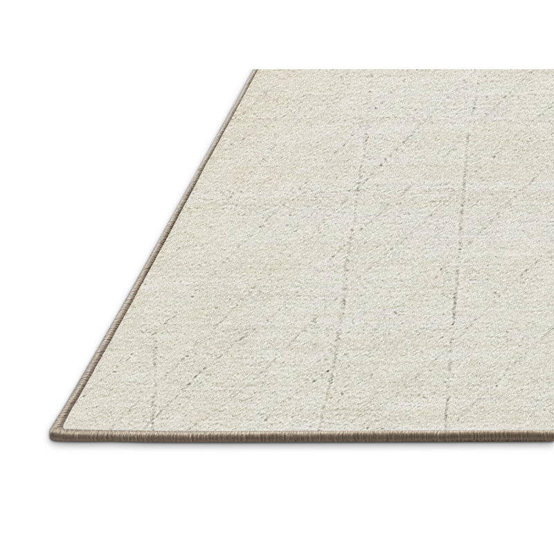 Tapis beige à motif géométrique Lowman, Rectangle 3 pi x 5 pi