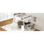 Grand lit mezzanine avec bureau, tablette ouverte et boîte de rangement en bois massif blanc, garde-corps et espace de sommeil confortable