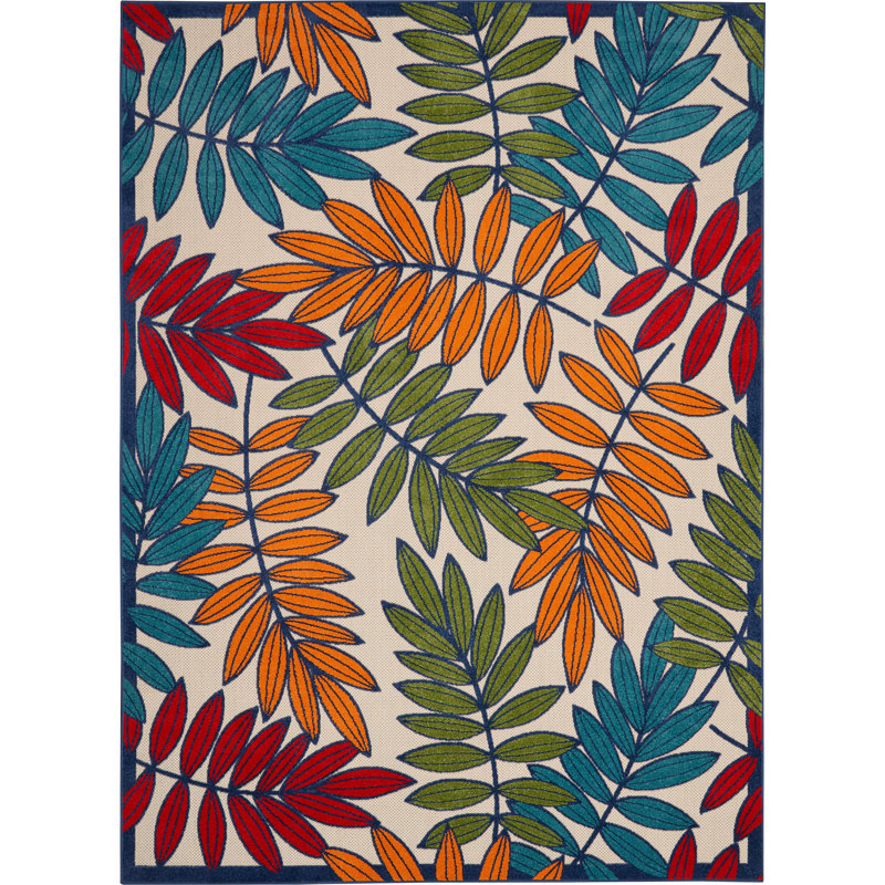 Meisel Rectangle Floral Hand Woven Indoor / Outdoor Area Rug, Rectangle 290 x 396cm