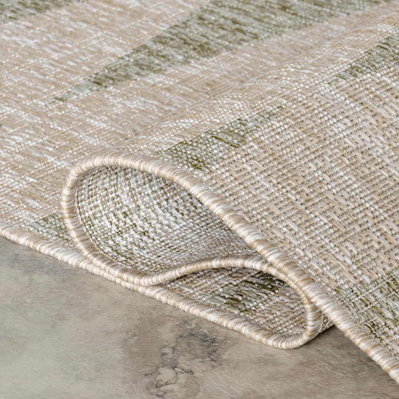 Tapis d'intérieur / extérieur Chesni Moroccan Geometrc, Rectangle 5 pi 3 po x 7 pi 7 po
