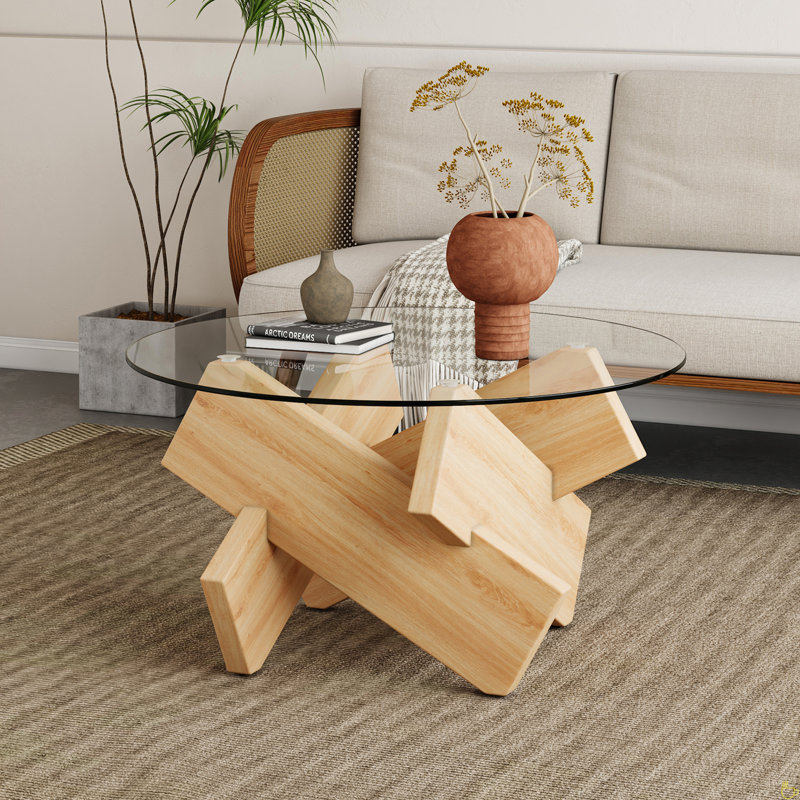 Table basse circulaire en verre