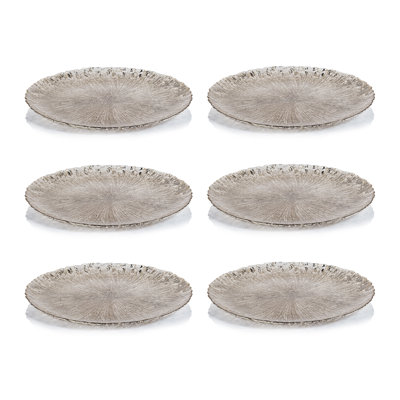 Chiara 6-Piece Fusion Glass Serving Platter Set