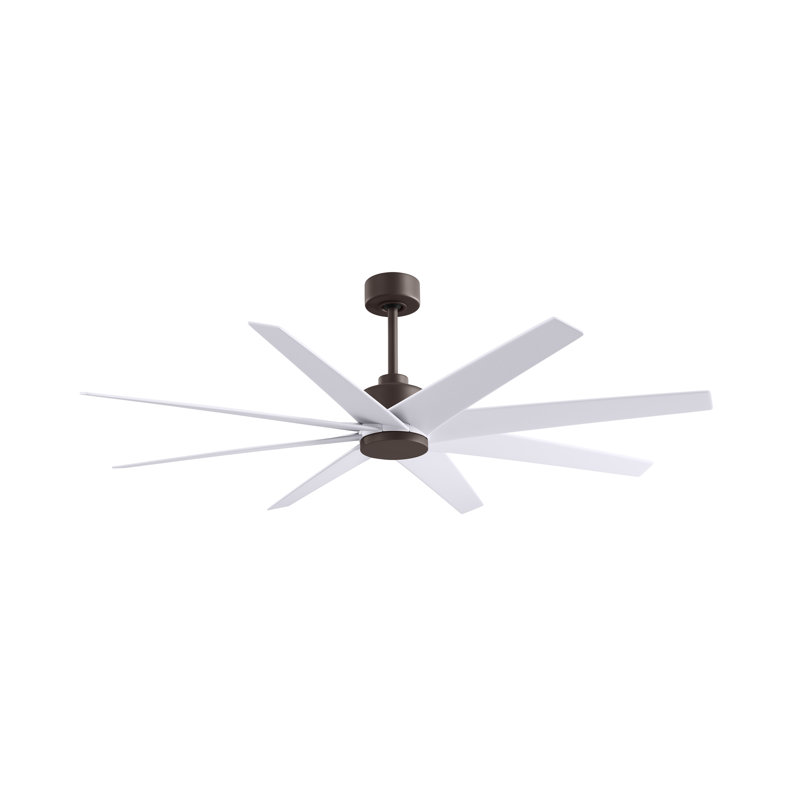 Ariella - Ventilateur de plafond à huit pales, Bronze texturé, Blanc mat