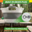 Lavabo pliable - Évier portatif de 20 L avec bouchon de vidange - Bac à vaisselle en plastique pliable pour le matériel de camping, le lavage des mains, les légumes, la vaisselle, les bouteilles ou le lave-vaisselle pour véhicule récréatif (gris)