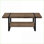 Table basse de salon avec plateau aspect bois brun Pieds en métal noir, tablette fixe peu encombrante
