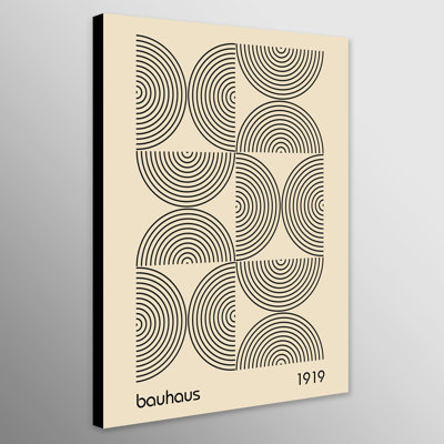 Bauhaus - Half Circles Lines Wall Art - Print on Canvas