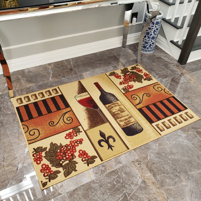Tapis crème / orange Birdsview