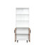 Bibliothèque à 5 niveaux, armoire de rangement de 67,7 po de hauteur avec 3 tablettes ouvertes et portes doubles