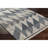 Leona Abstract Blue and Cream Area Rug-1138190311