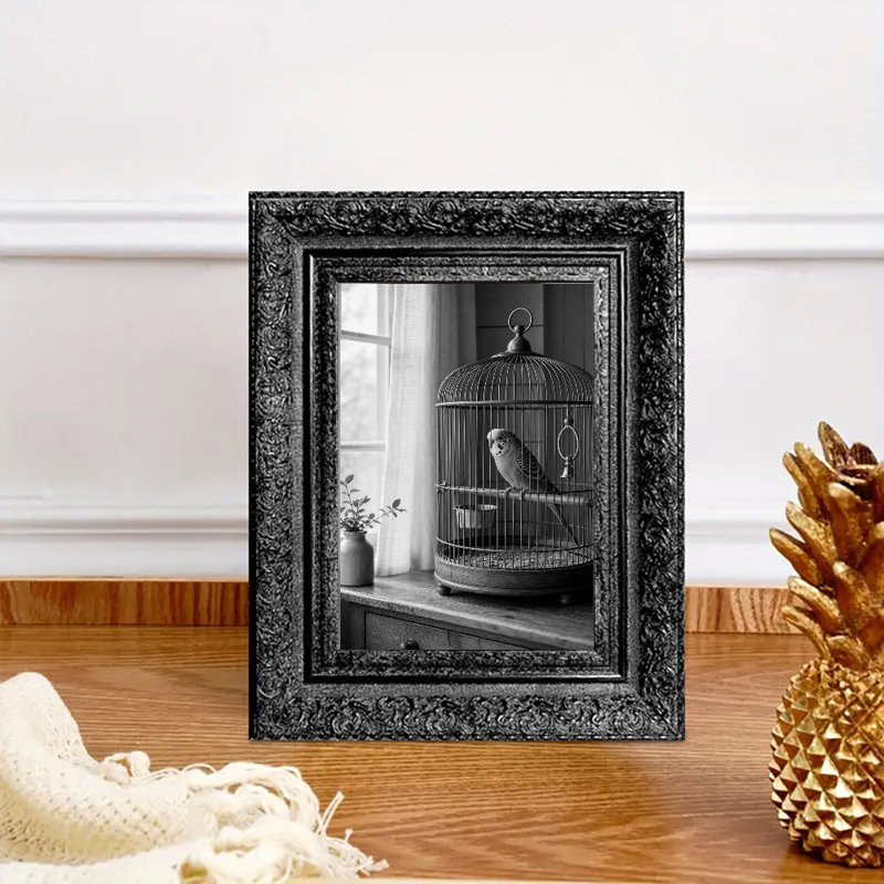 Cadre photo noir de style héritage 1pc pour photos 5 po x 7 po et affichage mural et de table, Noir, 1, 5" W x 7" H
