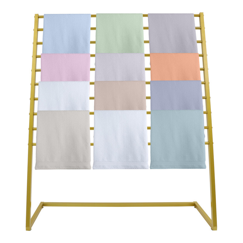 Freestanding Metal Tie Rack Scarf Display Stand, Gold, 57.09" H x 47.24" W x 15.75" D