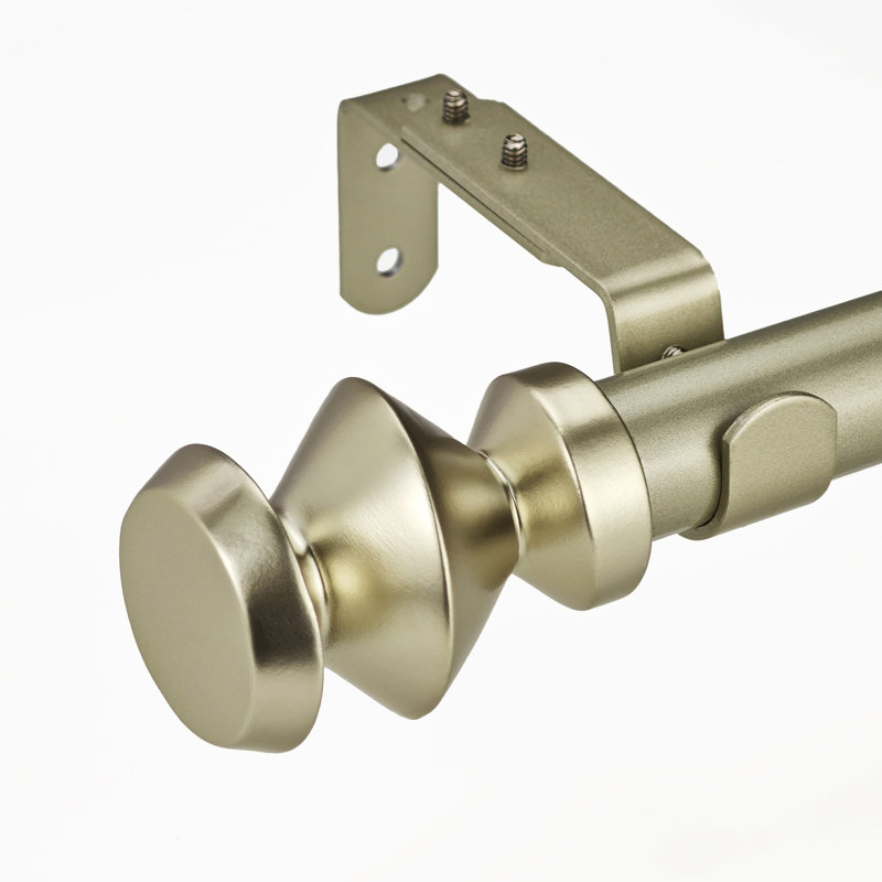 Ensemble de tringle à rideaux simple réglable 1-1 / 8 po Mordern, 72" – 144", Argent