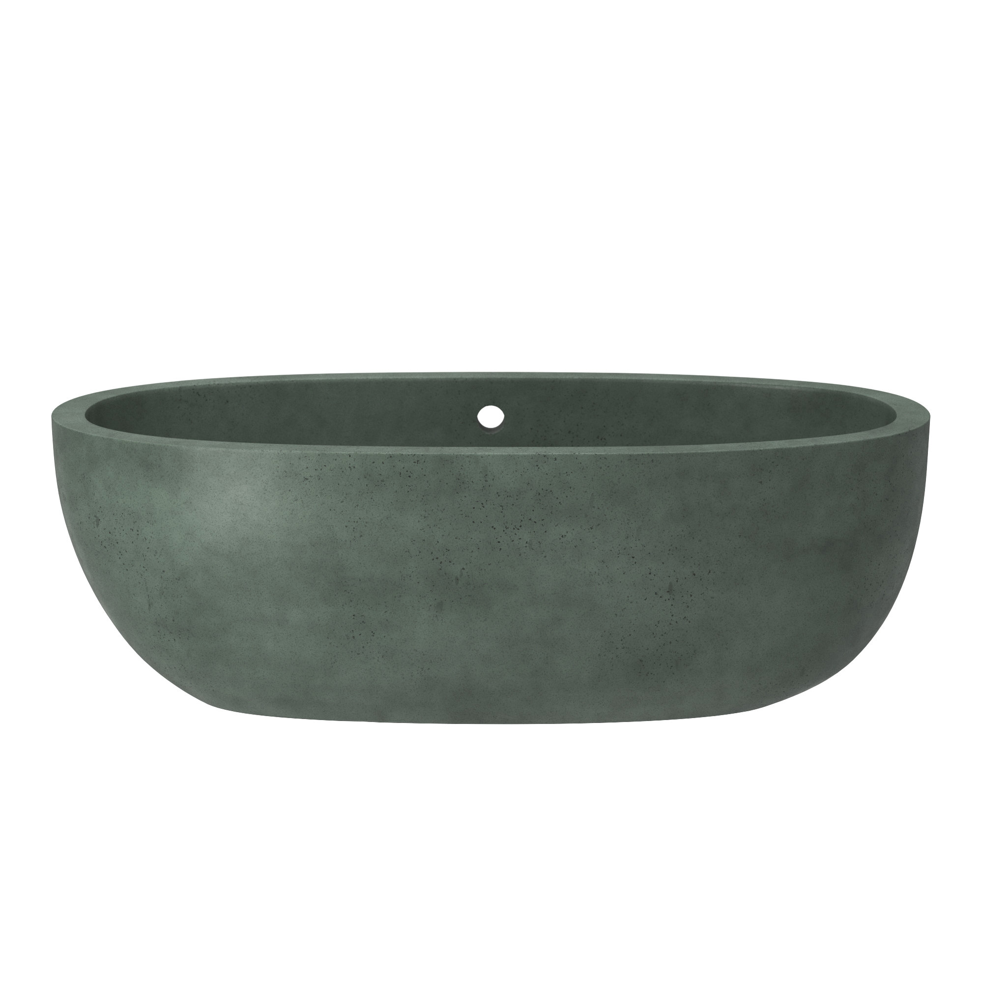 Avalon NativeStone Concrete Freestanding Oval Soaking Bathtub, Forest, 22" H x 36" W x 66" L