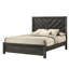 Queen Bed Frame With Rustic Gray Finish, Pattern And Geometric Contemporary Bedroom Finish Style-2004161354