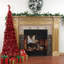 Arbre de Noël artificiel rouge 6 pi avec lumières Tinsel