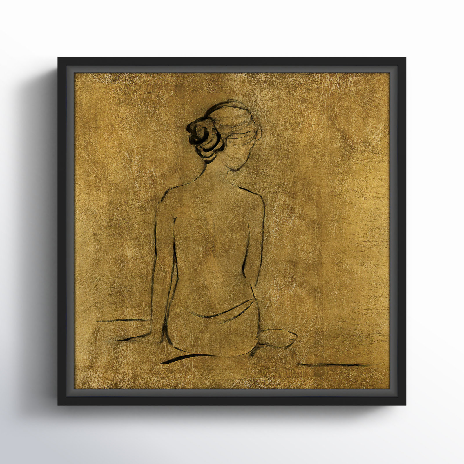 Black Framed Canvas, 13.5" H x 13.5" W x 2" D