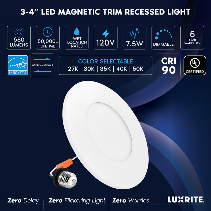 4 in. 7.5 W Air-Tight IC Rated LED Retrofit Standard Recessed Lighting Kit, White